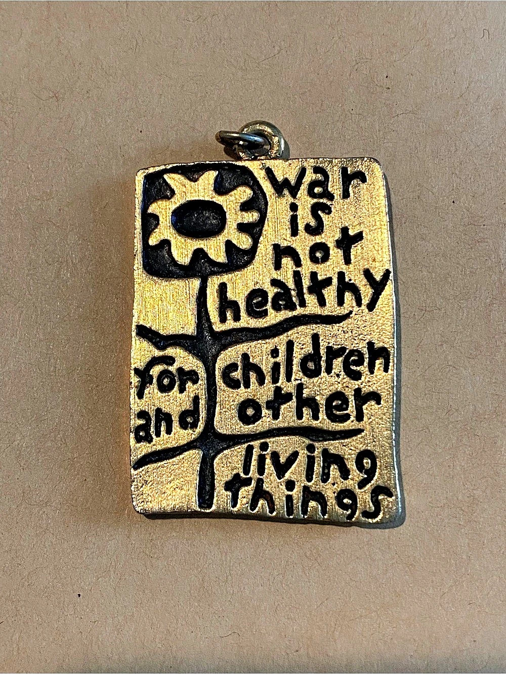 Vintage 1968 Anti-Vietnam War Peace Pendant